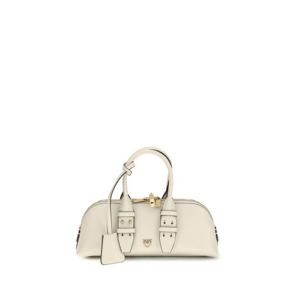 PINKO Calf Leather Bos Taurus Shoulder Bag Women White Handbags